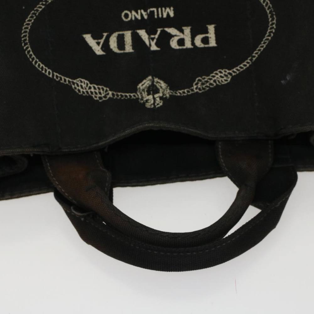 PRADA Canapa PM Hand Bag Canvas Black Auth 48253 - Picture 7 of 16